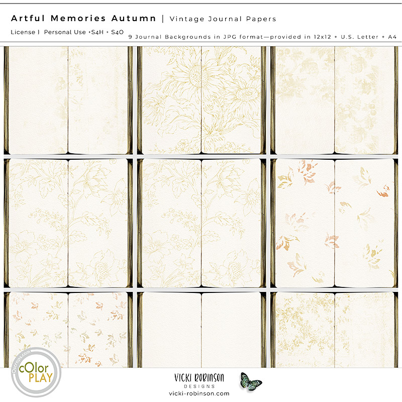 Artful Memories Autumn Vintage Journal Papers