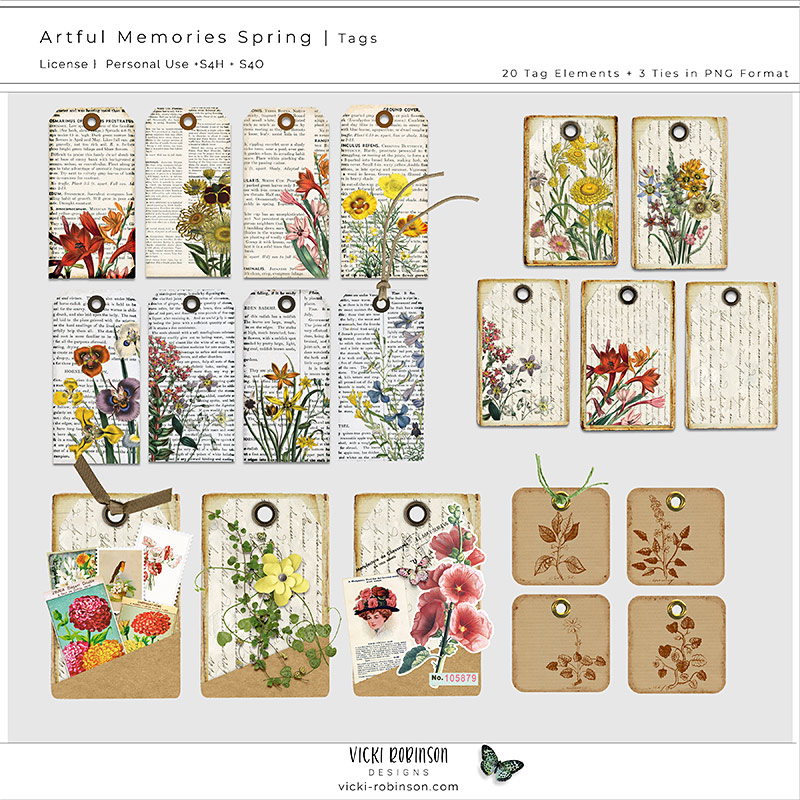 Artful Memories Spring Tags