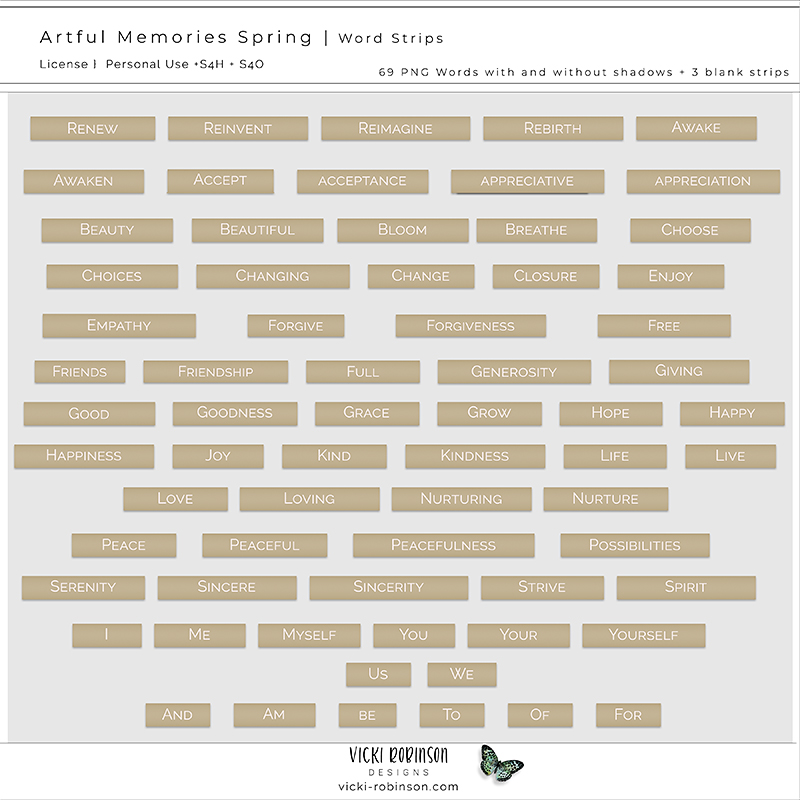 Artful Memories Spring Word Strips