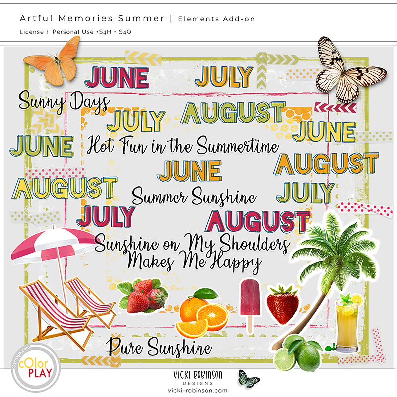 Artful Memories Summer Add-on Elements