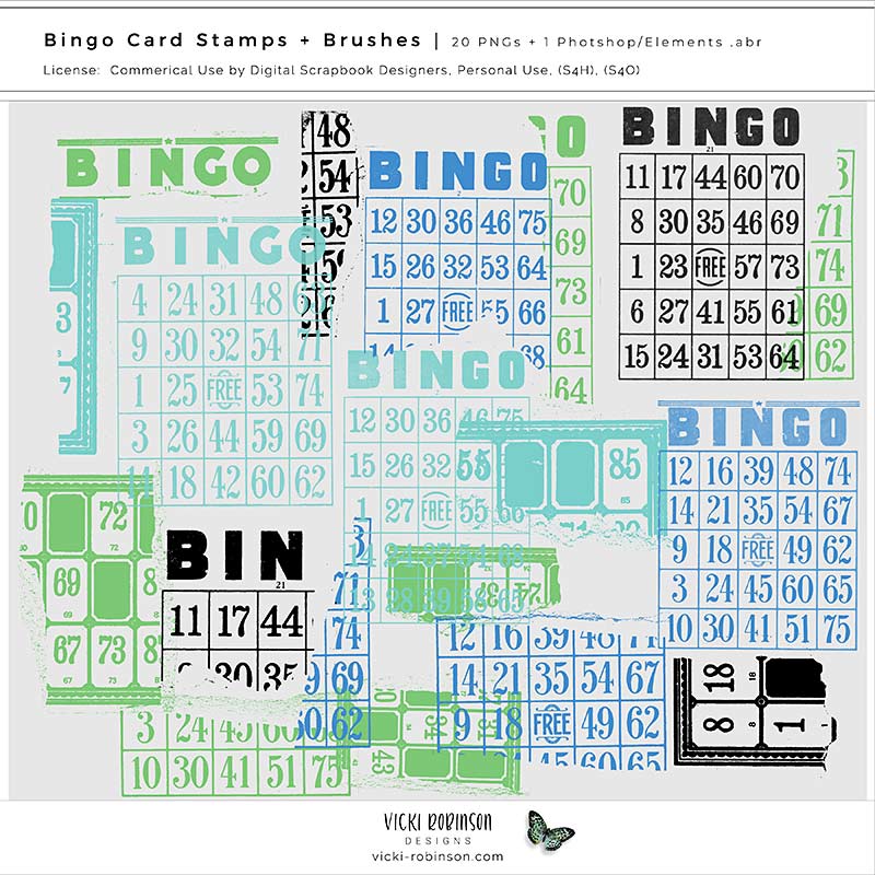 Bingo Card Stamps and Brushes