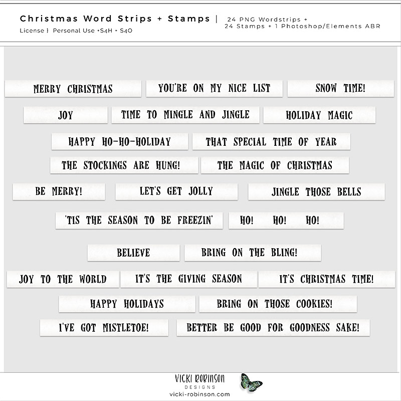 Christmas Word Strips and Stamps