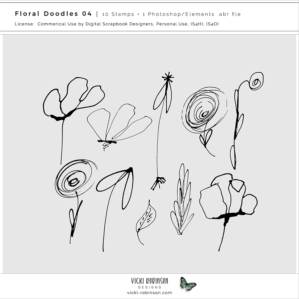 Floral Doodle Stamps 04