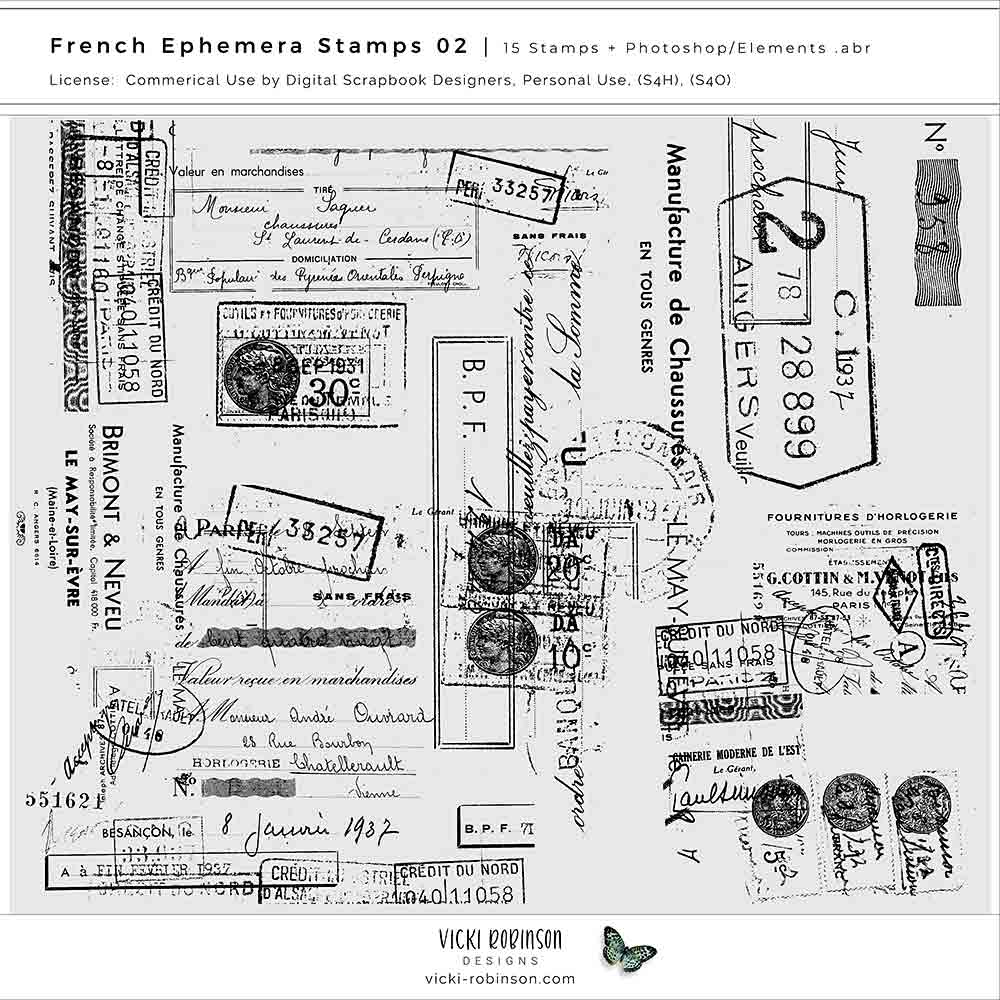 French Ephemera Stamps 02