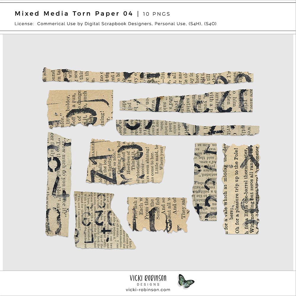 Mixed Media Torn Paper 04