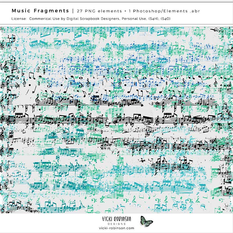 Music Fragments Stamps and Brushes