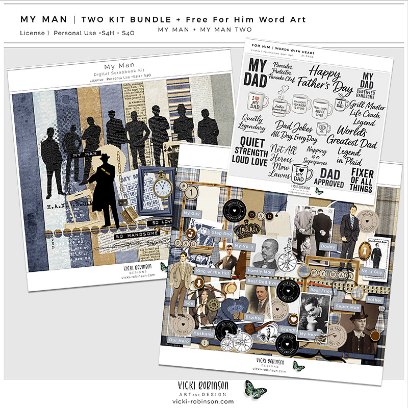 My Man Bundle + Free For Him Word Art