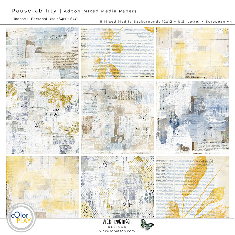 Pause-ability Addon Mixed Media Papers