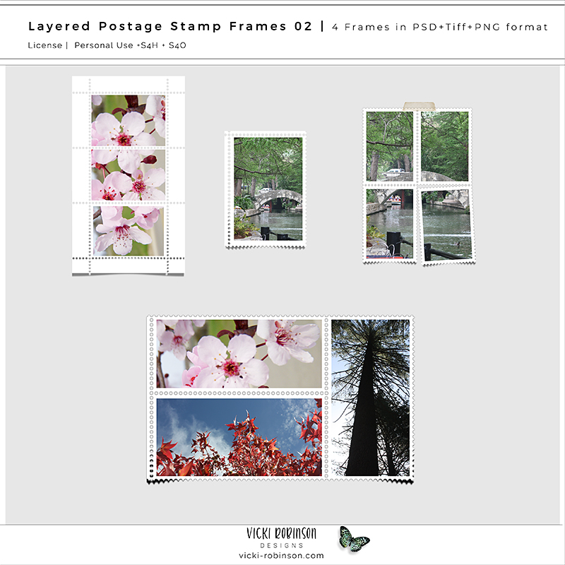 Layered Postage Stamp Frames Templates 02