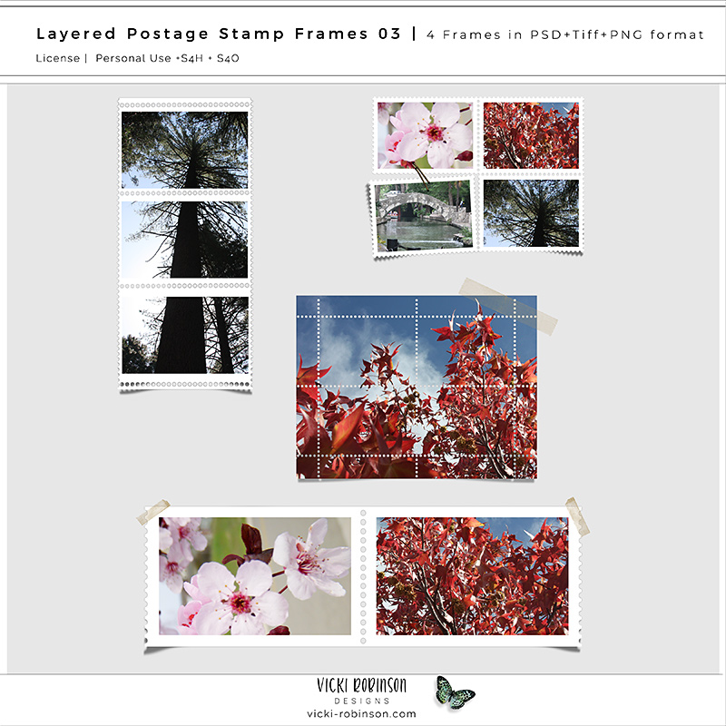 Layered Postage Stamp Frames Templates 03