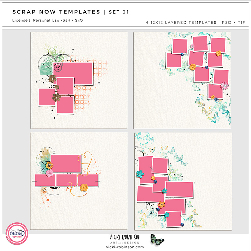 Scrap Now Page Template Set 01 12x12