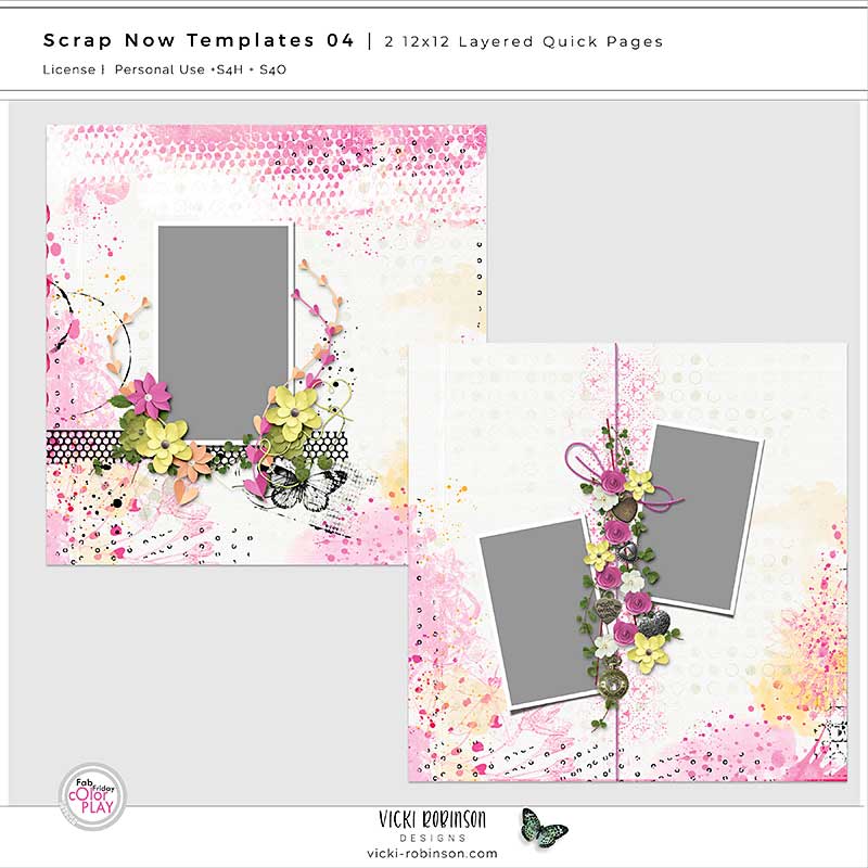 Scrap Now Template Set 04 Layered Quick Pages