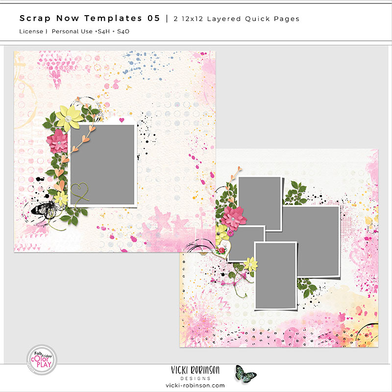 Scrap Now Template Set 05 Layered Quick Pages