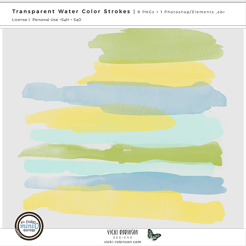 Transparent Watercolor Stroke Stamps and Brushes