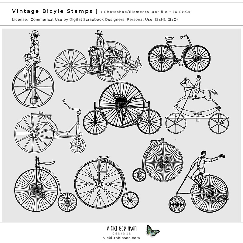 Vintage Bicycle Stamps
