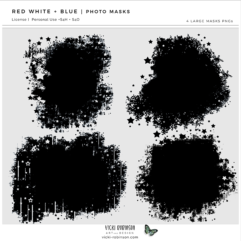 Red White and Blue Photo Masks