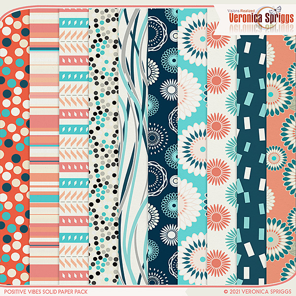 Positive Vibes Patterned Papers Pack