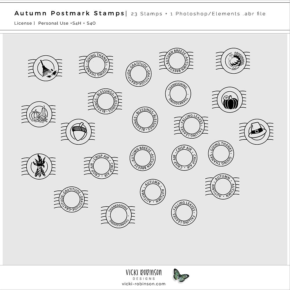 Autumn Post Mark Stamps