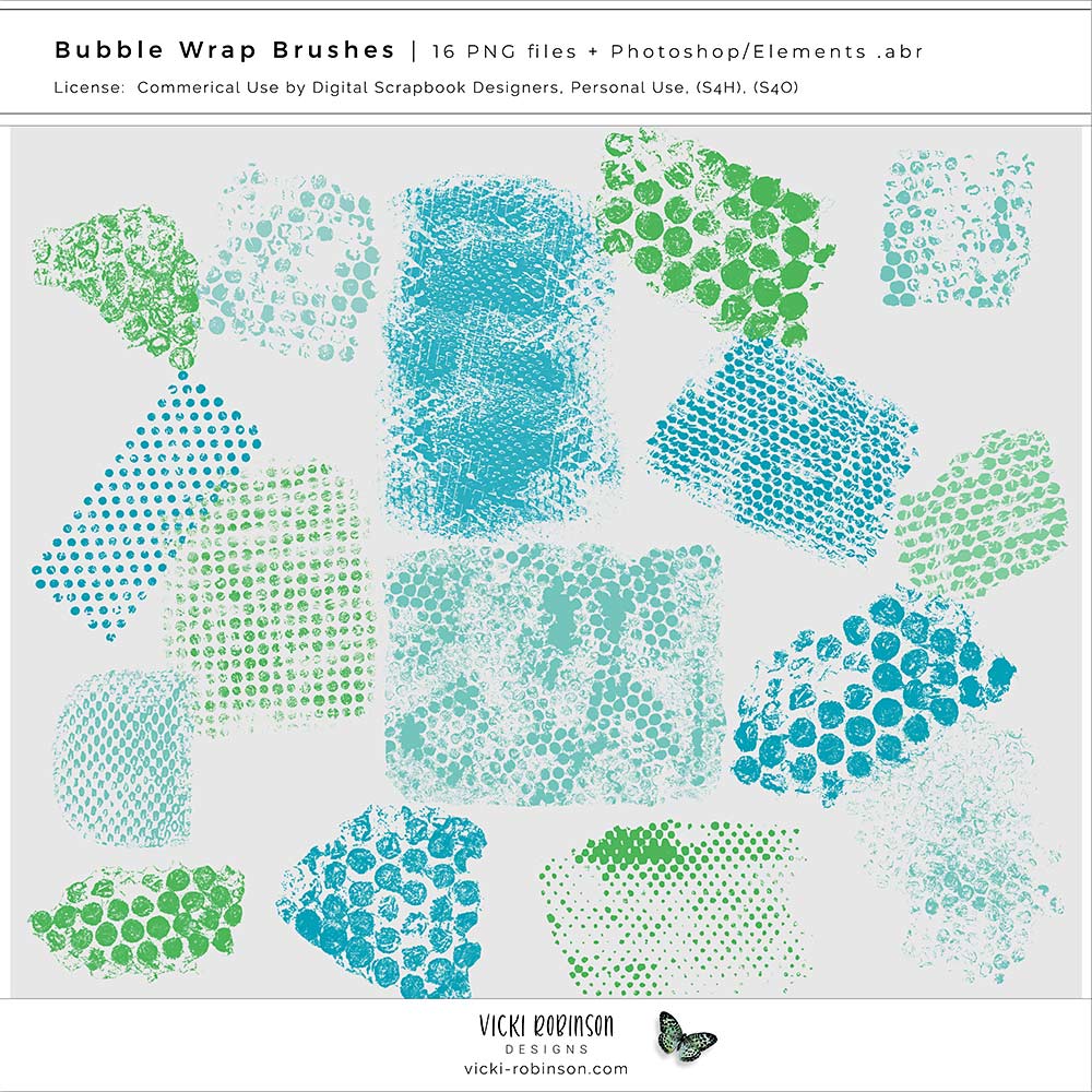 Bubble Wrap Stamps and Brushes