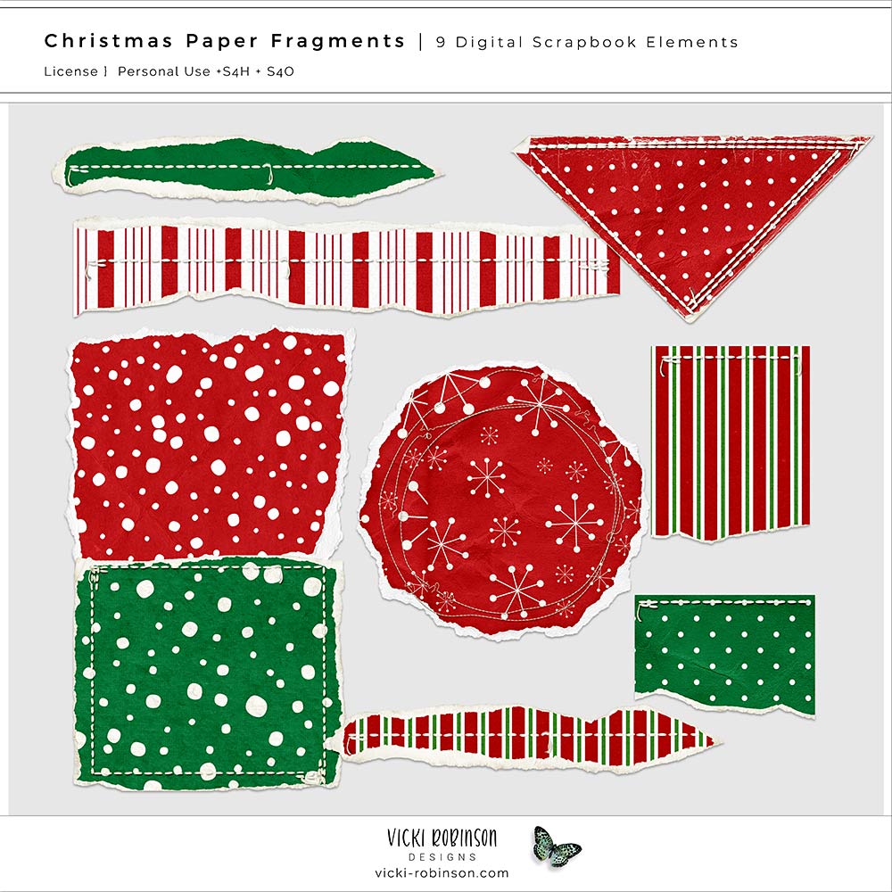 Christmas Paper Fragments 01