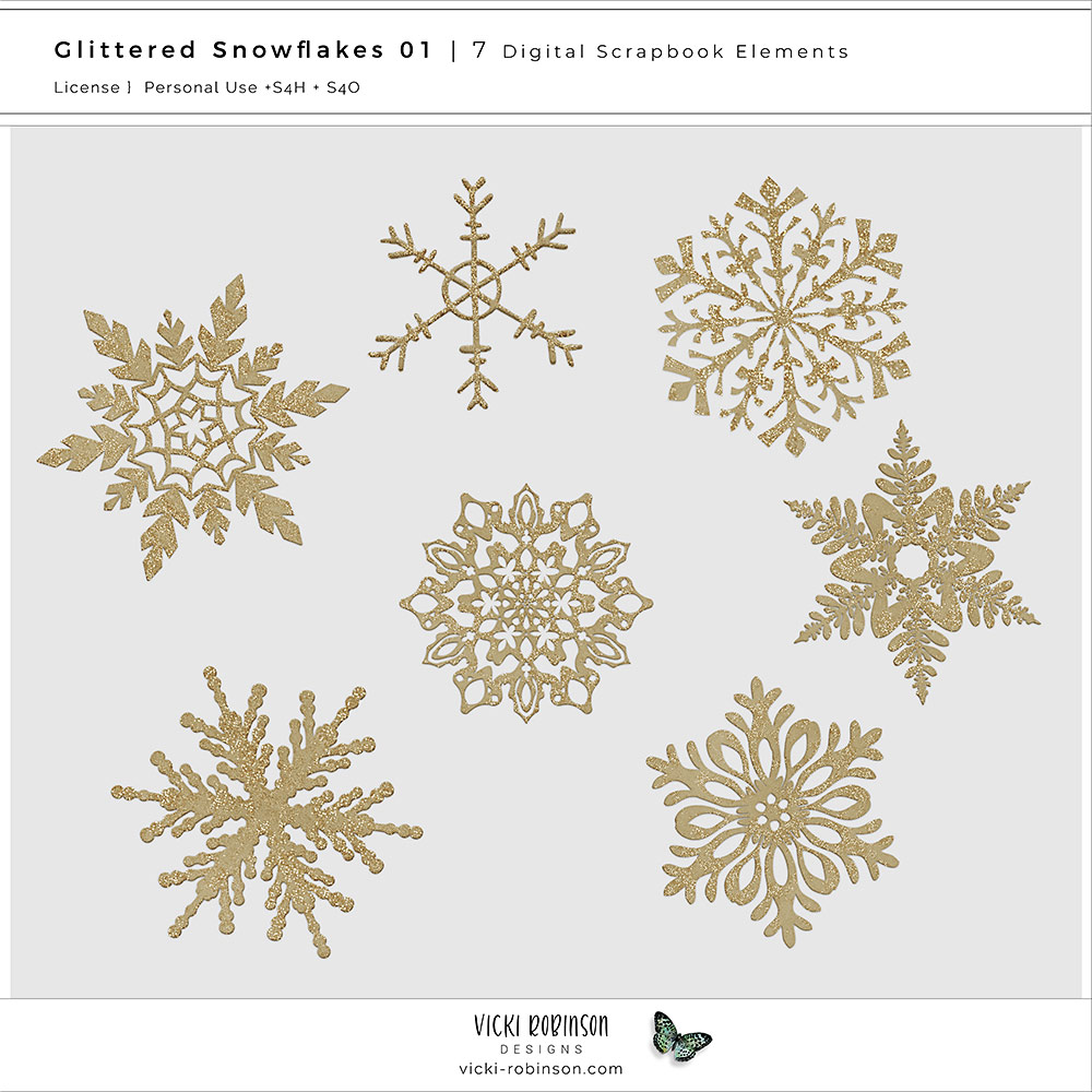 Glittered Snowflakes 01