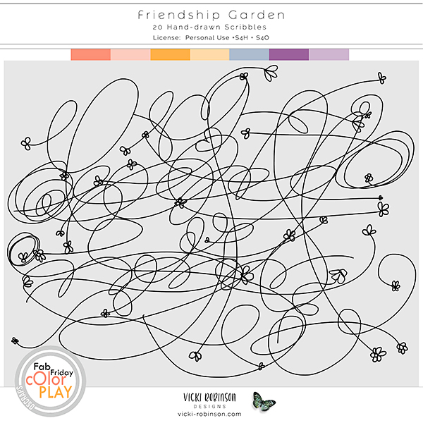 Friendship Garden Hand-drawn Scribbles