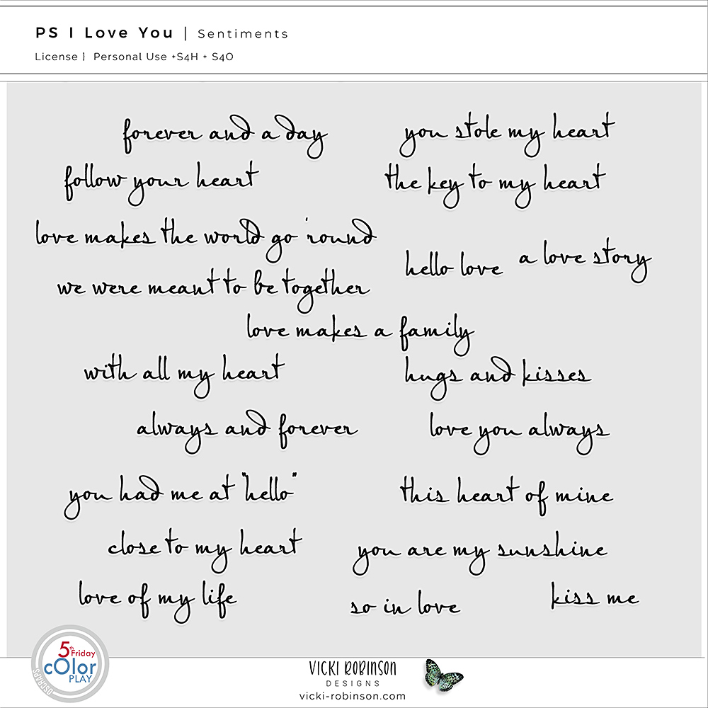 P.S. I Love You Digital Embellishments