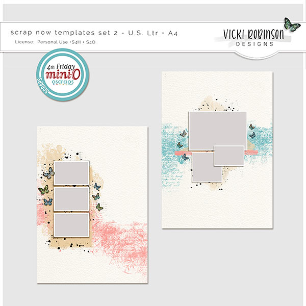 Scrap Now Template Set 2 US Ltr + A4 Sizes