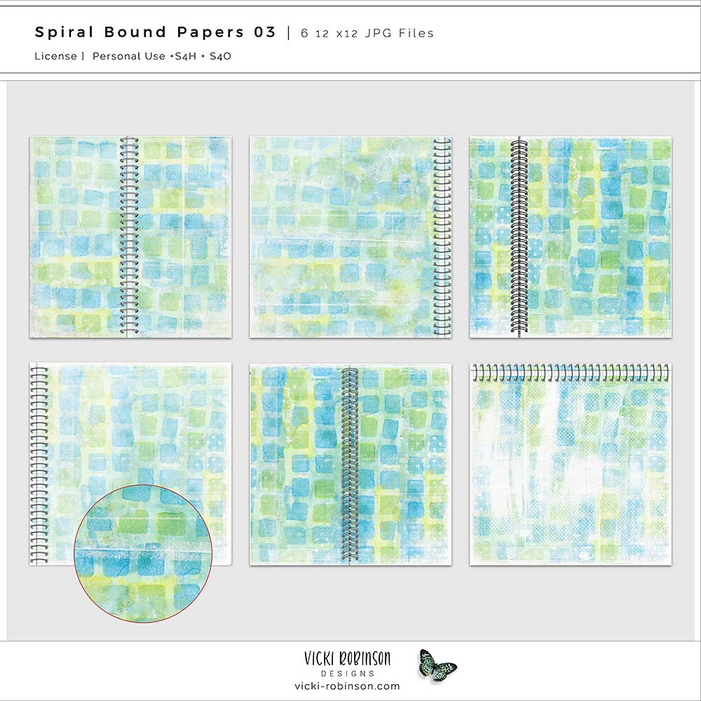 Spiral Bound Notebook Papers 03