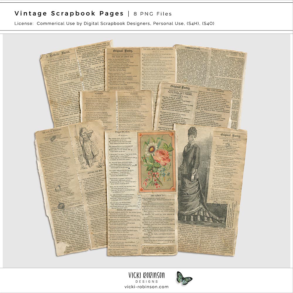 Vintage Scrapbook Pages