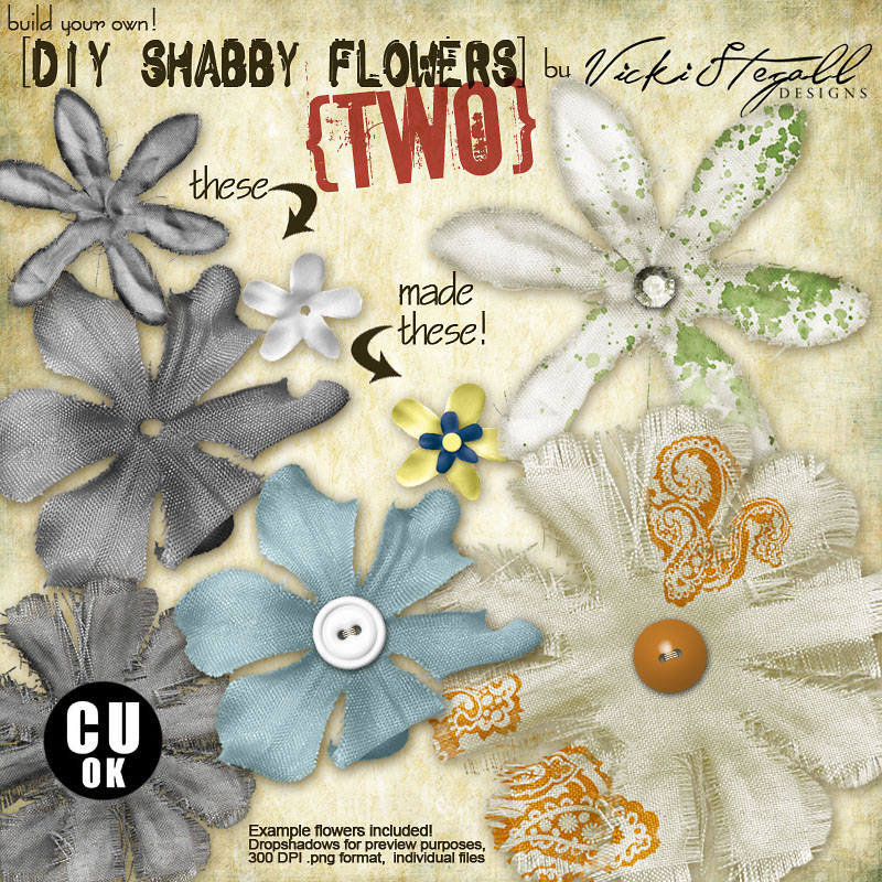 DIY Shabby Flowers TWO