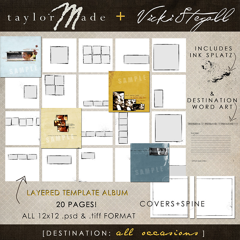 The Occasion - ALL OCCASIONS  -  Layered Template Album by Vicki Stegall AND TaylorMade