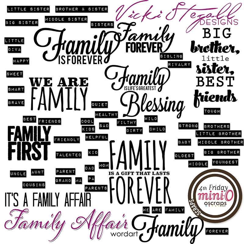 digital scrapbooking word art