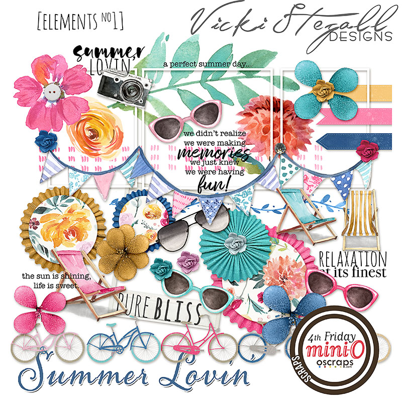 Summer Lovin scrapbook elements No 1 by Vicki Stegall Designs