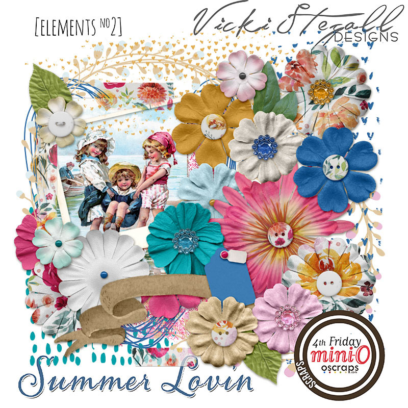 Summer Lovin Scrapbook Elements no 2 by Vicki Stegall