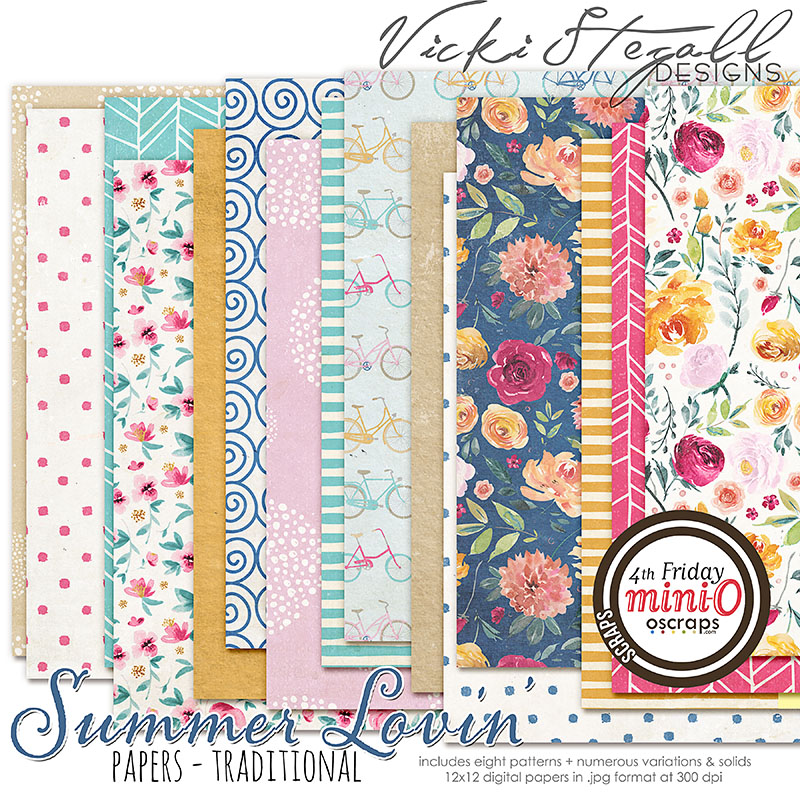 Summer Lovin Traditional Scrapbook Papers by Vicki Stegall