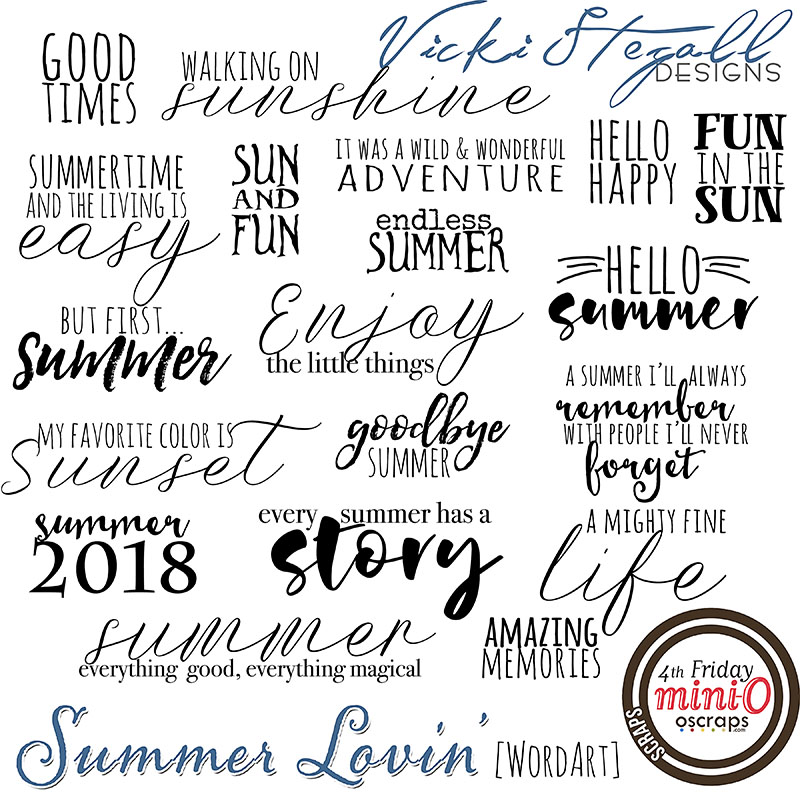 Summer Lovin WordArt and Titles by Vicki Stegall Designs