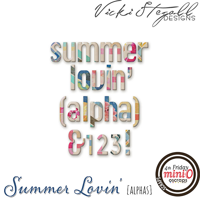 Summer Lovin Digital Scrapbooking Alphas by Vicki Stegall