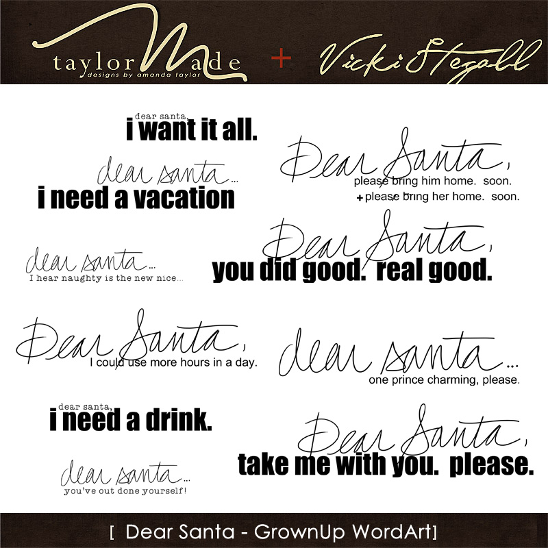 Dear Santa WordArt {Grown Up}