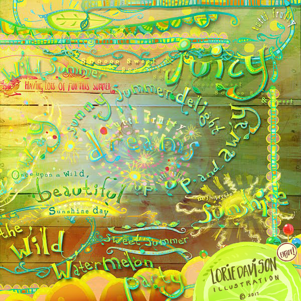 The Wild Watermelon Party Wordart by Lorie Davison