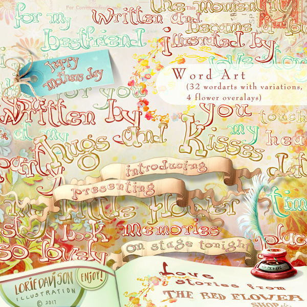 Love Stories From The Red Flower Shop Wordart