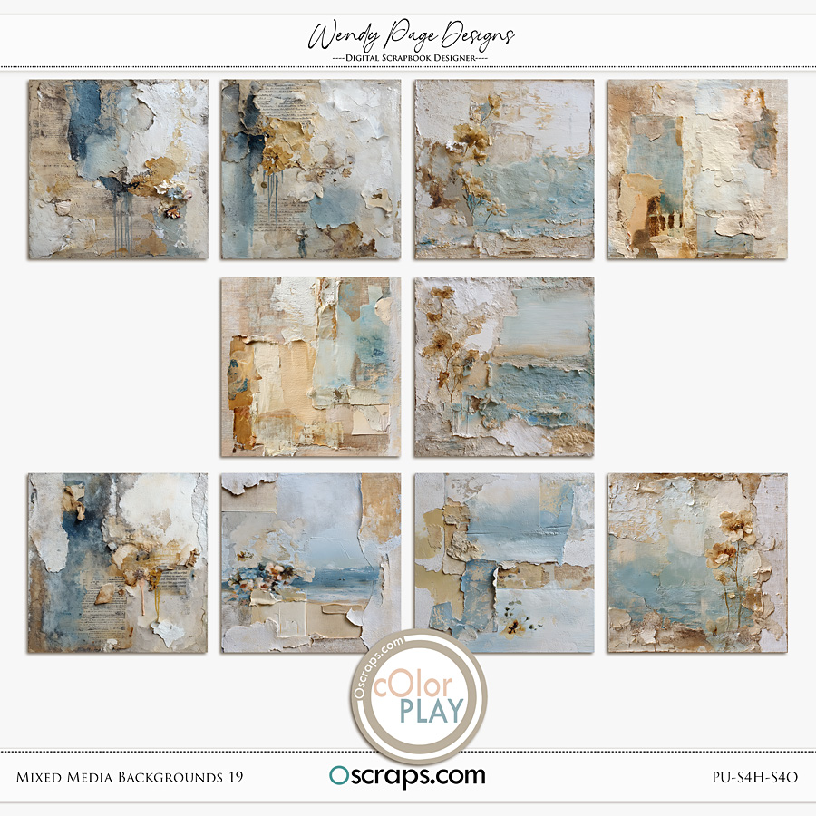 Mixed Media Backgrounds 19 by Wendy Page Designs 