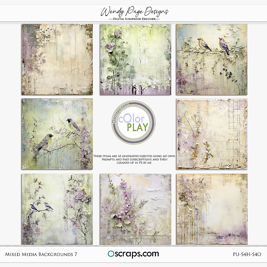 Mixed Media Backgrounds 7 by Wendy Page Designs 