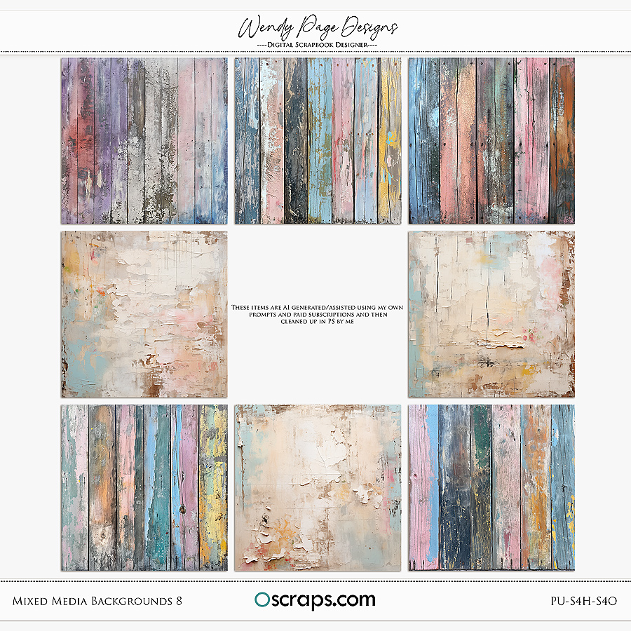 Mixed Media Backgrounds 8 by Wendy Page Designs 