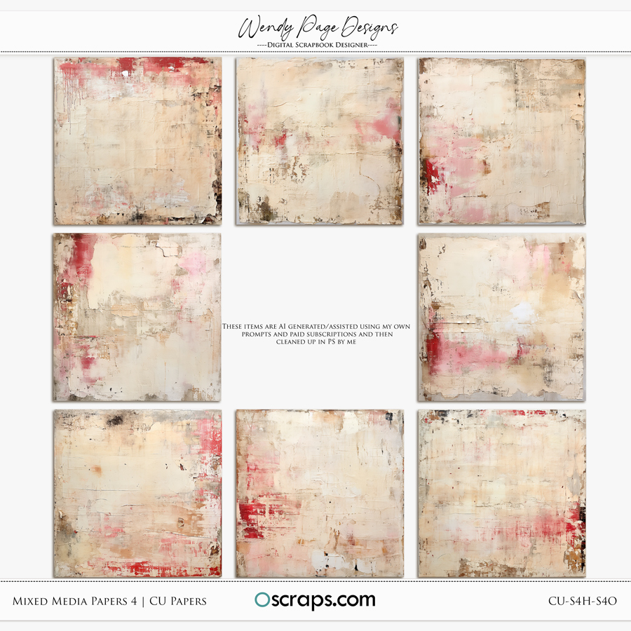 AI-Mixed Media Papers 4 (CU) by Wendy Page Designs    
