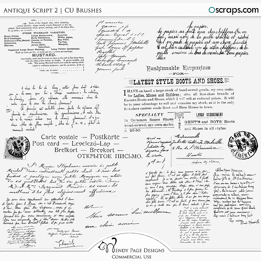 Antique Script 2 (CU) by Wendy Page Designs 
