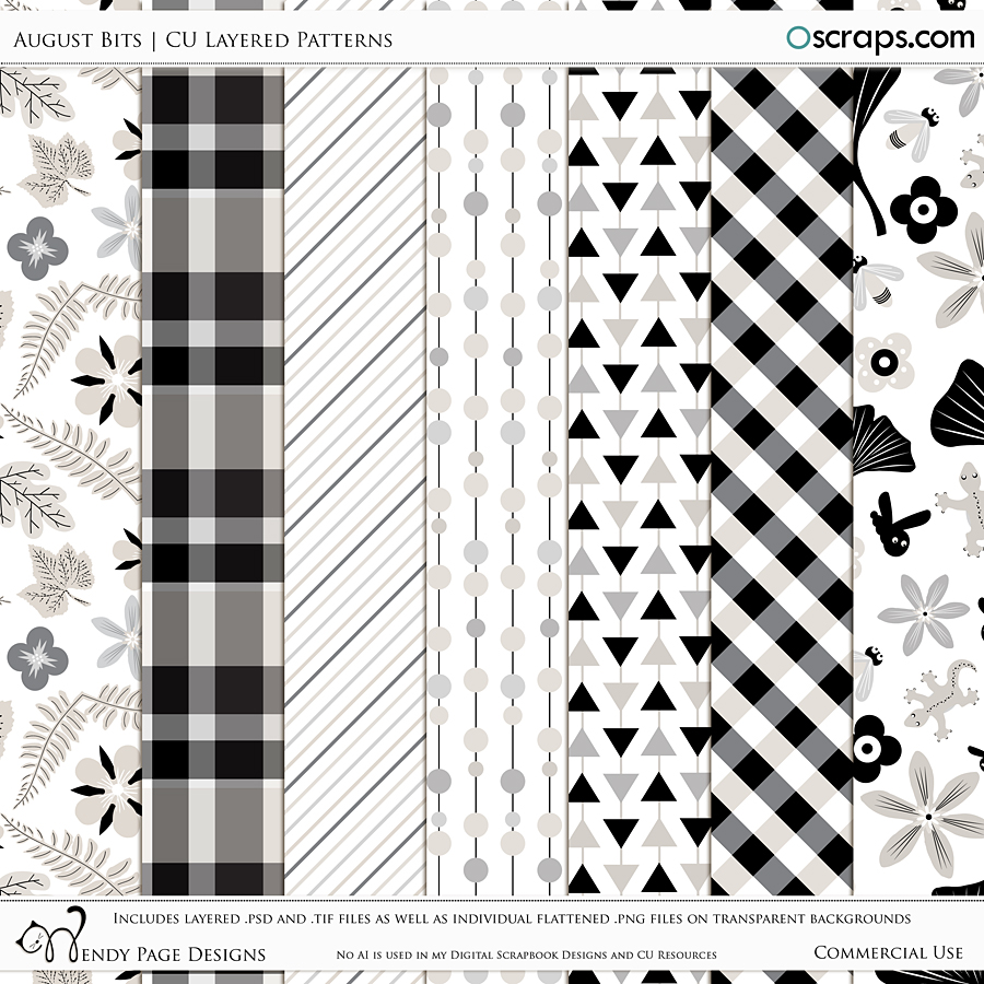 August Bits Layered Patterns (CU) by Wendy Page Designs