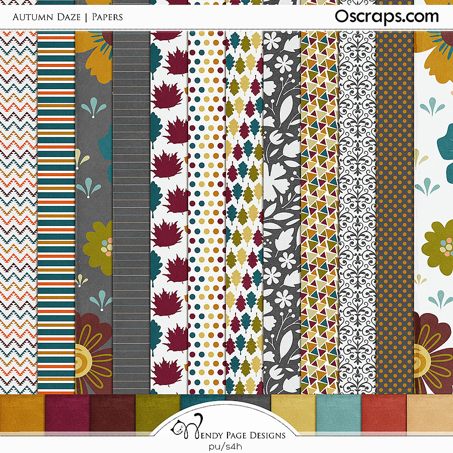 Autumn Daze Papers by Wendy Page Designs