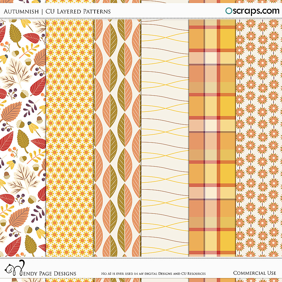 Autumnish Layered Patterns (CU) by Wendy Page Designs 