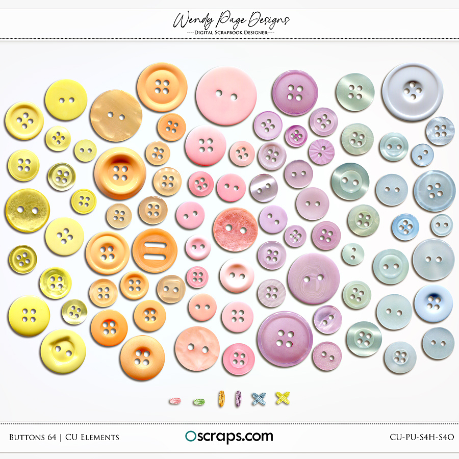 Buttons 64 (CU) by Wendy Page Designs  